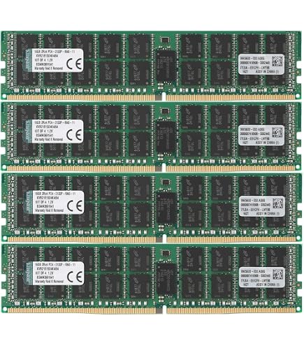 16GB DDR4 ecc registered 4枚セット Kingston ValueRAM 16GB RAM 2133MHz DDR4 ECC Reg CL15 DIMM DR x 4